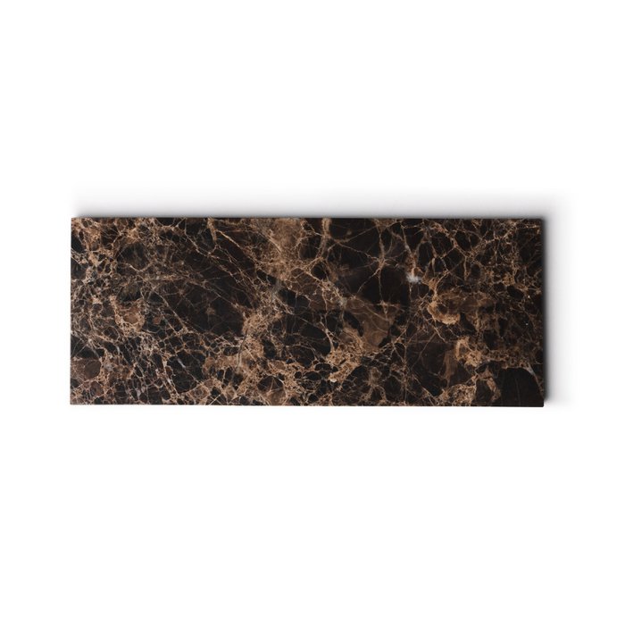 Plateau en marbre rectangle S marron 10x25cm