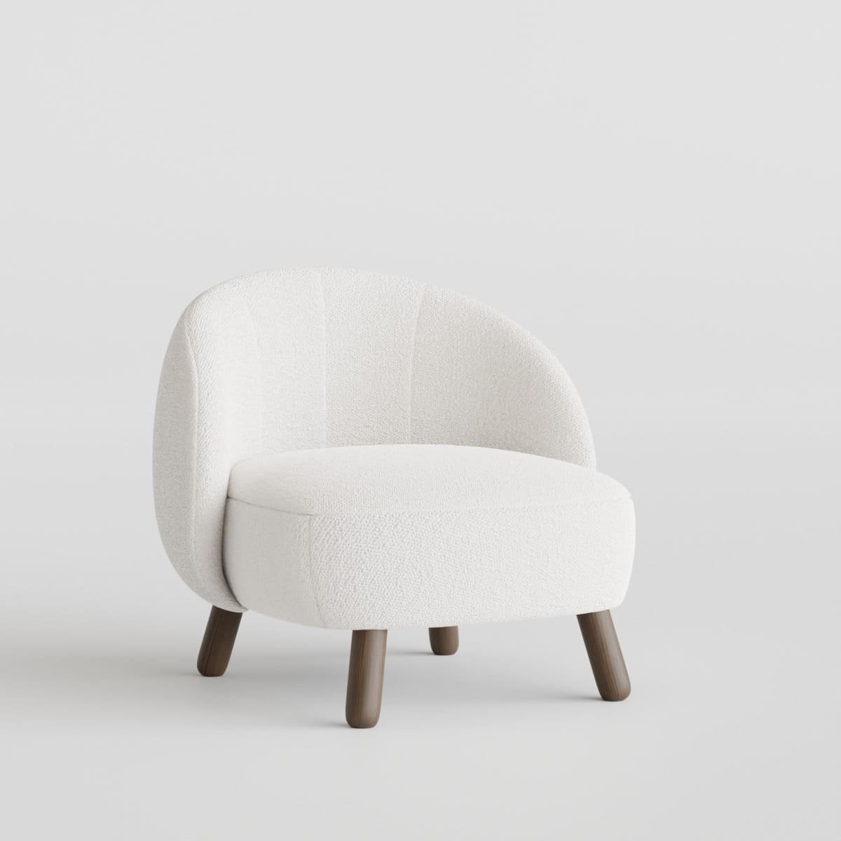 Fauteuil Elena en Tissu Bouclé Blanc