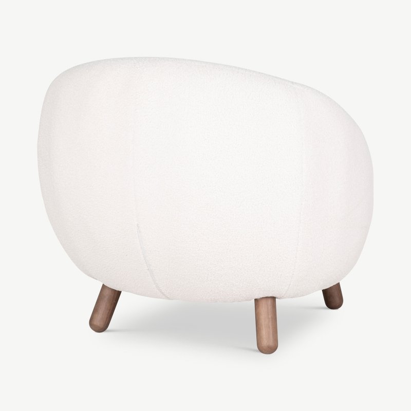 Fauteuil Elena en Tissu Bouclé Blanc