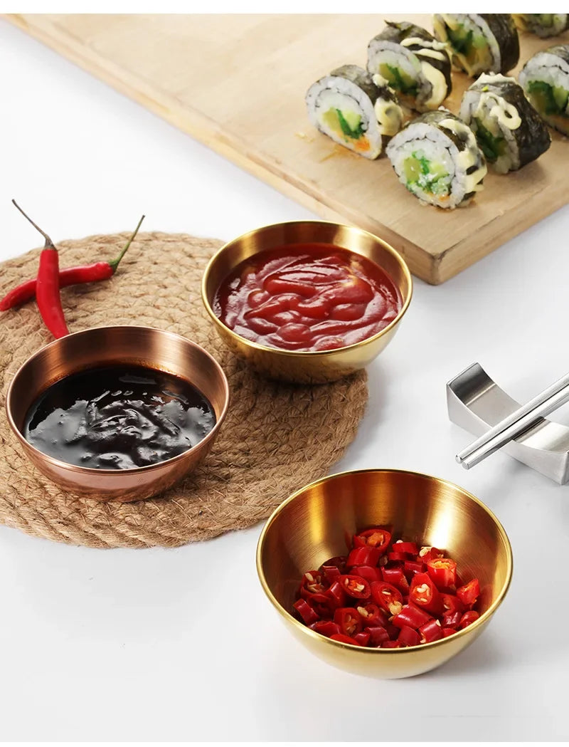 Petites Assiettes en Acier Inoxydable : Parfaites pour servir sauces et condiments avec style