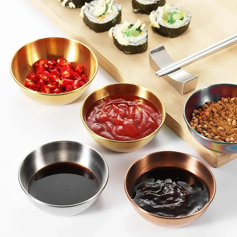 Petites Assiettes en Acier Inoxydable : Parfaites pour servir sauces et condiments avec style