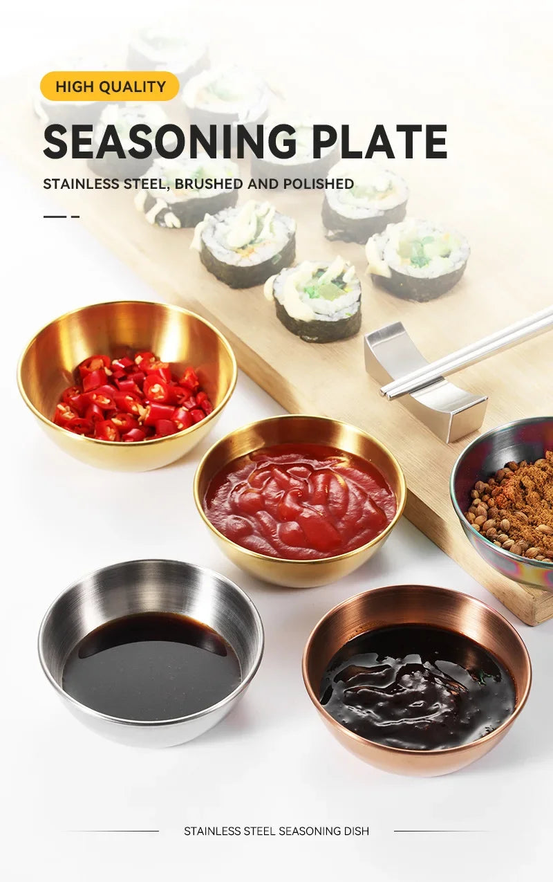 Petites Assiettes en Acier Inoxydable : Parfaites pour servir sauces et condiments avec style