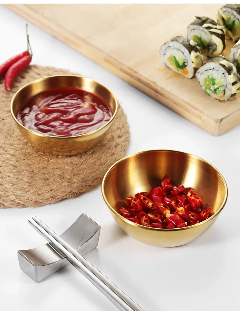 Petites Assiettes en Acier Inoxydable : Parfaites pour servir sauces et condiments avec style