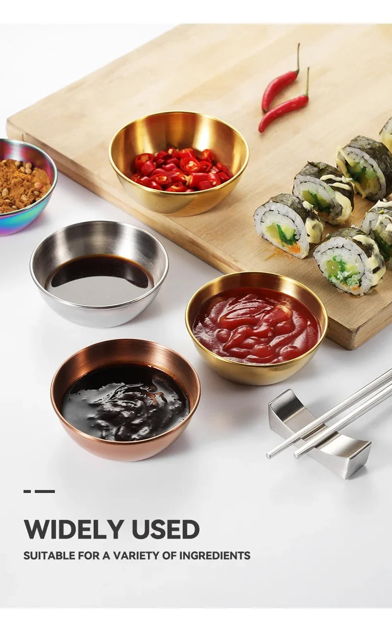 Petites Assiettes en Acier Inoxydable : Parfaites pour servir sauces et condiments avec style