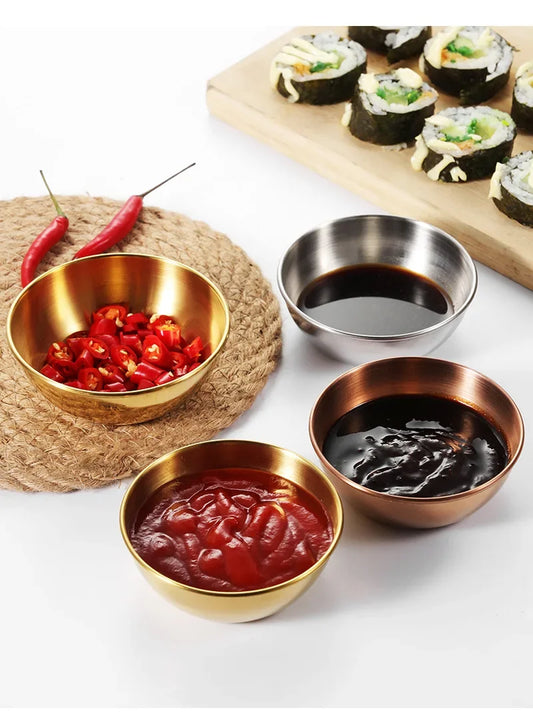 Petites Assiettes en Acier Inoxydable : Parfaites pour servir sauces et condiments avec style