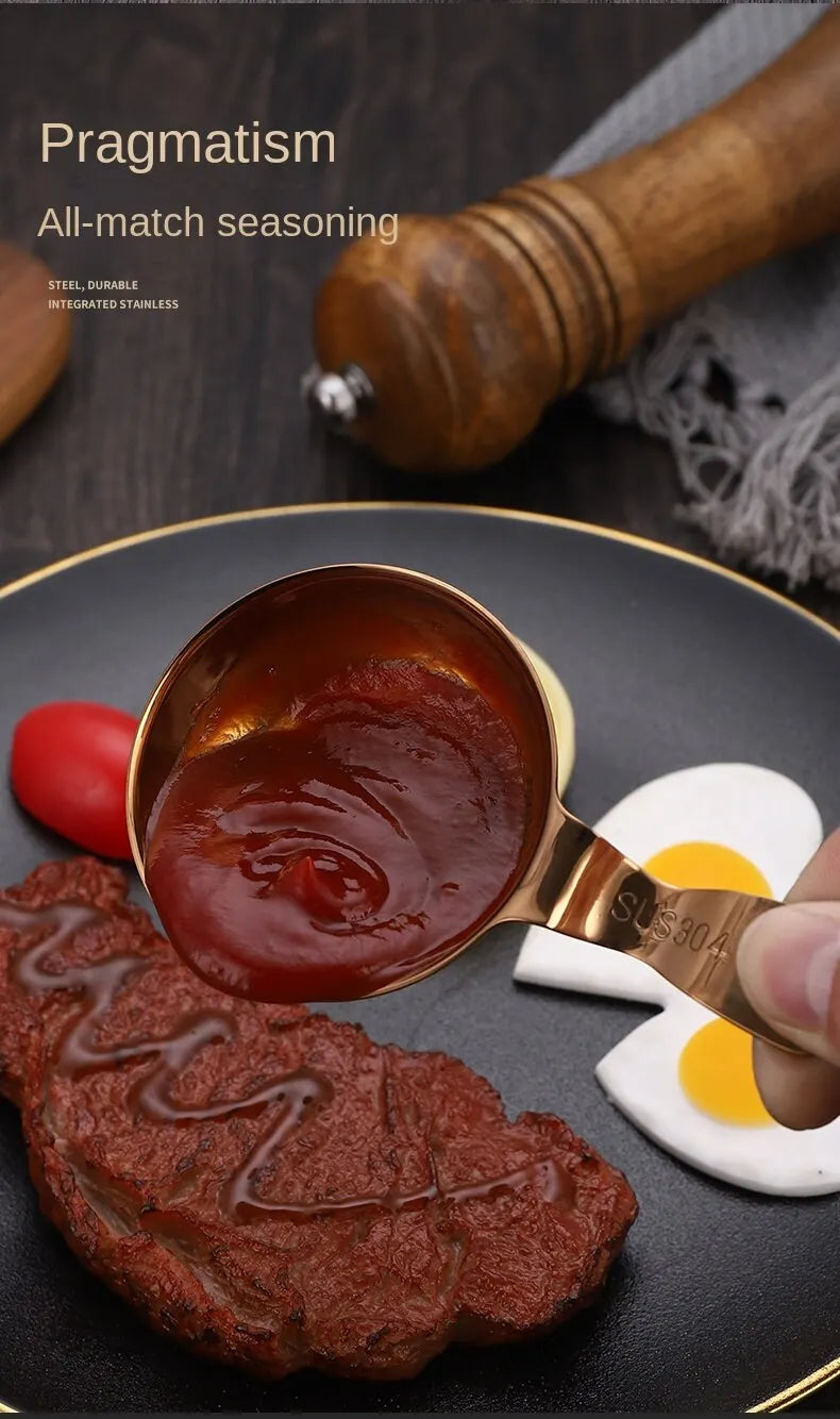 Ensemble de Cuillères à Sauce et Baguettes en Acier Inoxydable