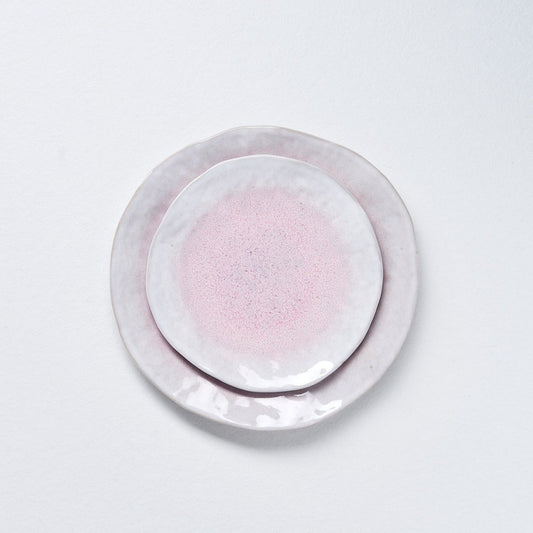 Assiette plate blanche lisse en forme de nature LIGHT PINK 28cm